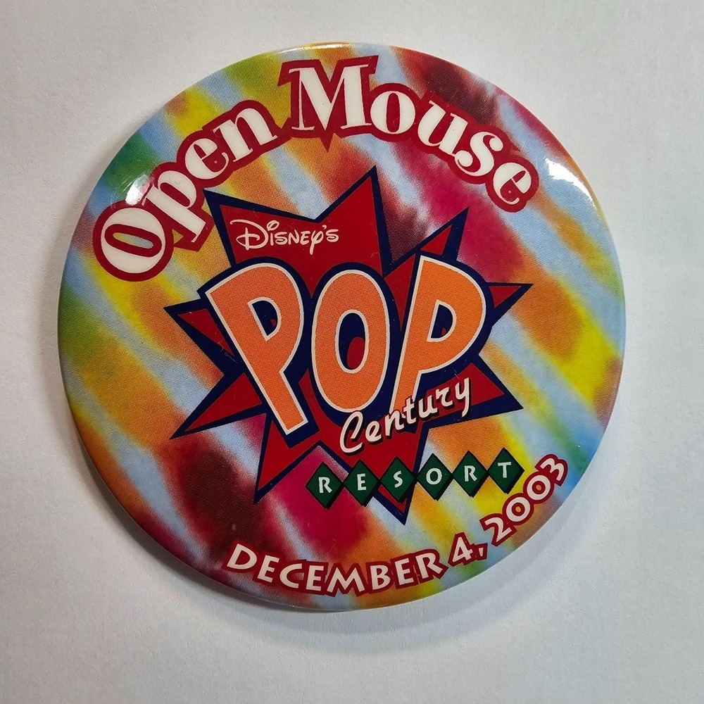 Disney Pop Century Resort Open Mouse Cast Exclusive 3" Button Pin 2003